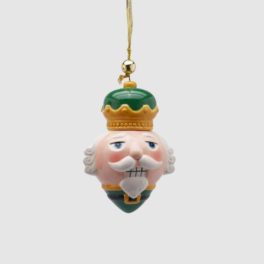 EDG Nutcracker Christmas Decoration Pendant Ornament 12cm Green Ceramic