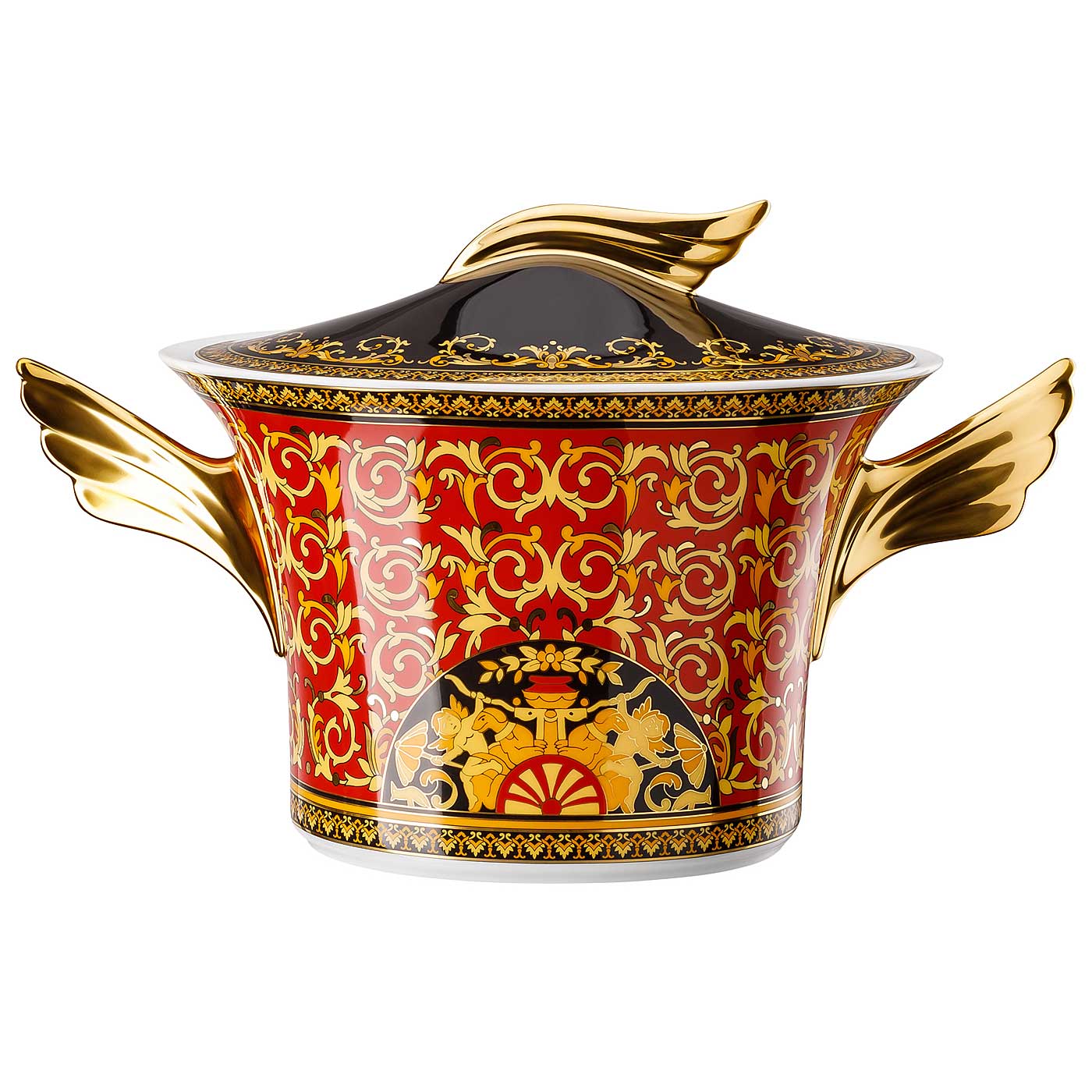 VERSACE - Medusa Red Legume Tureen Red Ikarus Porcelain