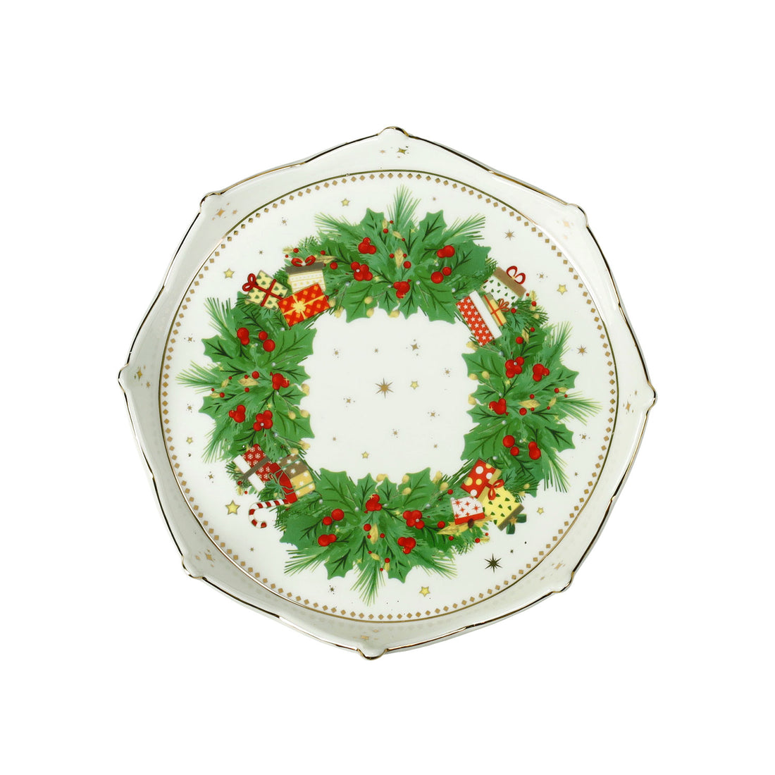 BRANDANI Tray Crown Tray Elfomagia 17cm Porcelain Christmas Table