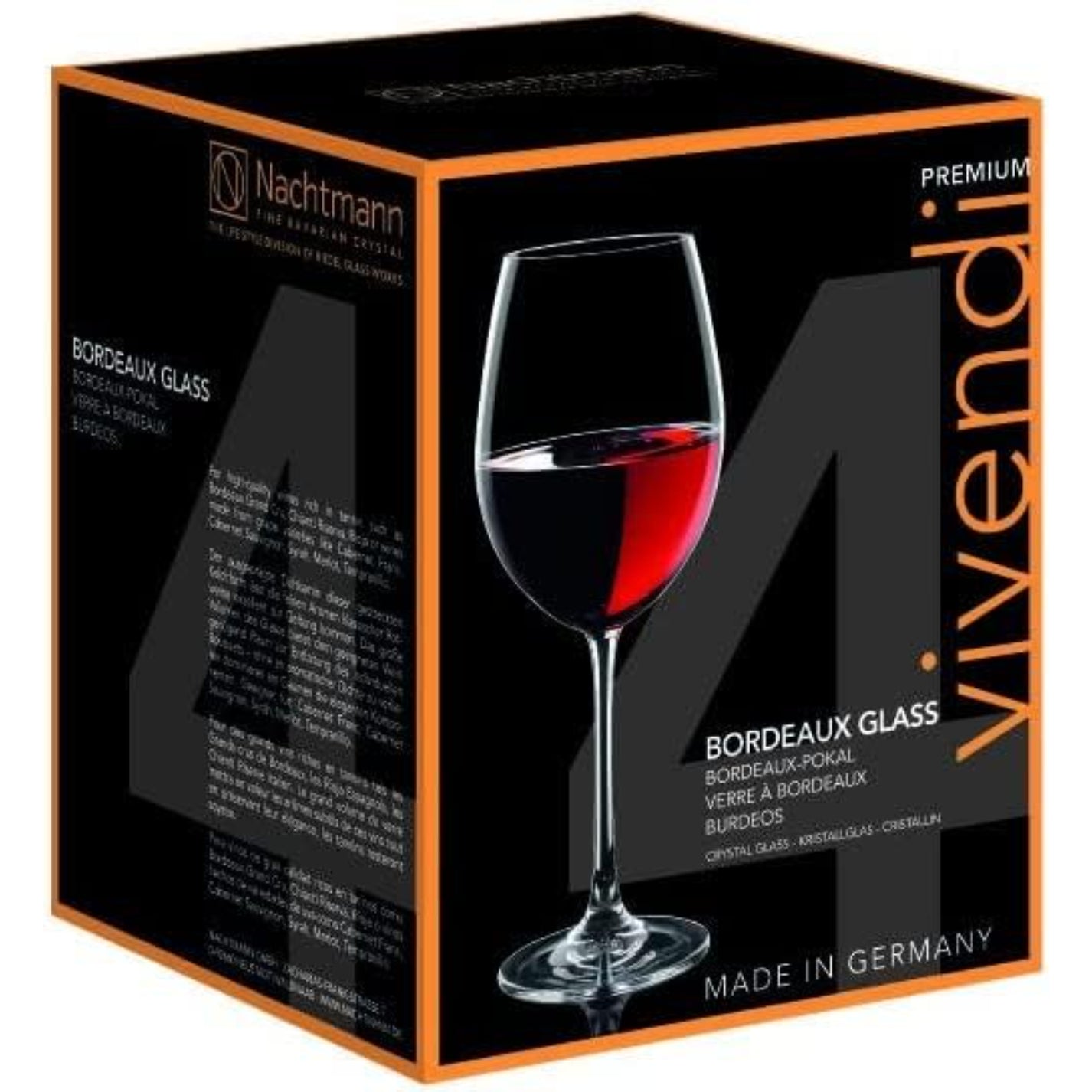 NACHTMANN Vivendi Bordeaux Red Wine Glass Set 4 Pieces 763ml Crystal