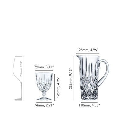 NACHTMANN Noblesse Jug Carafe 1L with 4 Glasses 350ml Crystal