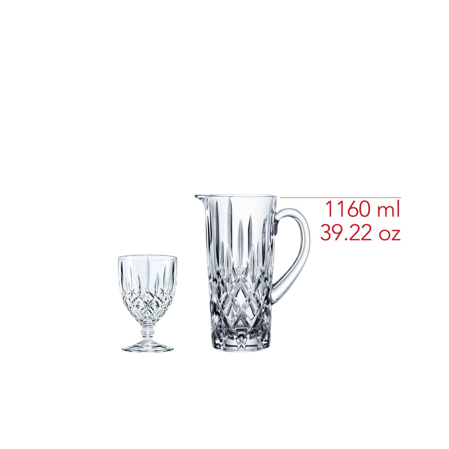 NACHTMANN Noblesse Jug Carafe 1L with 4 Glasses 350ml Crystal