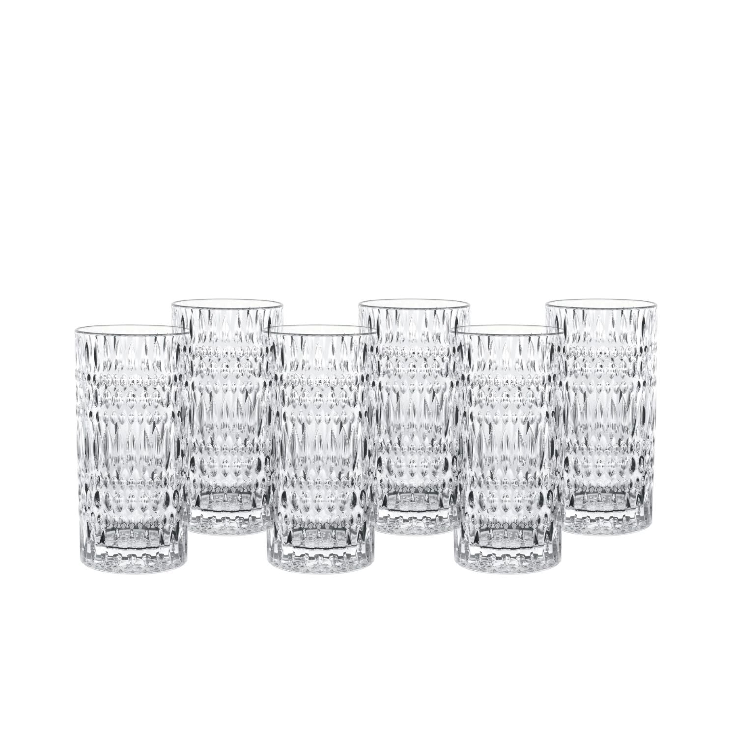 NACHTMANN Ethno Tall Long Drink Glass Set 6 Pieces 422ml Crystal