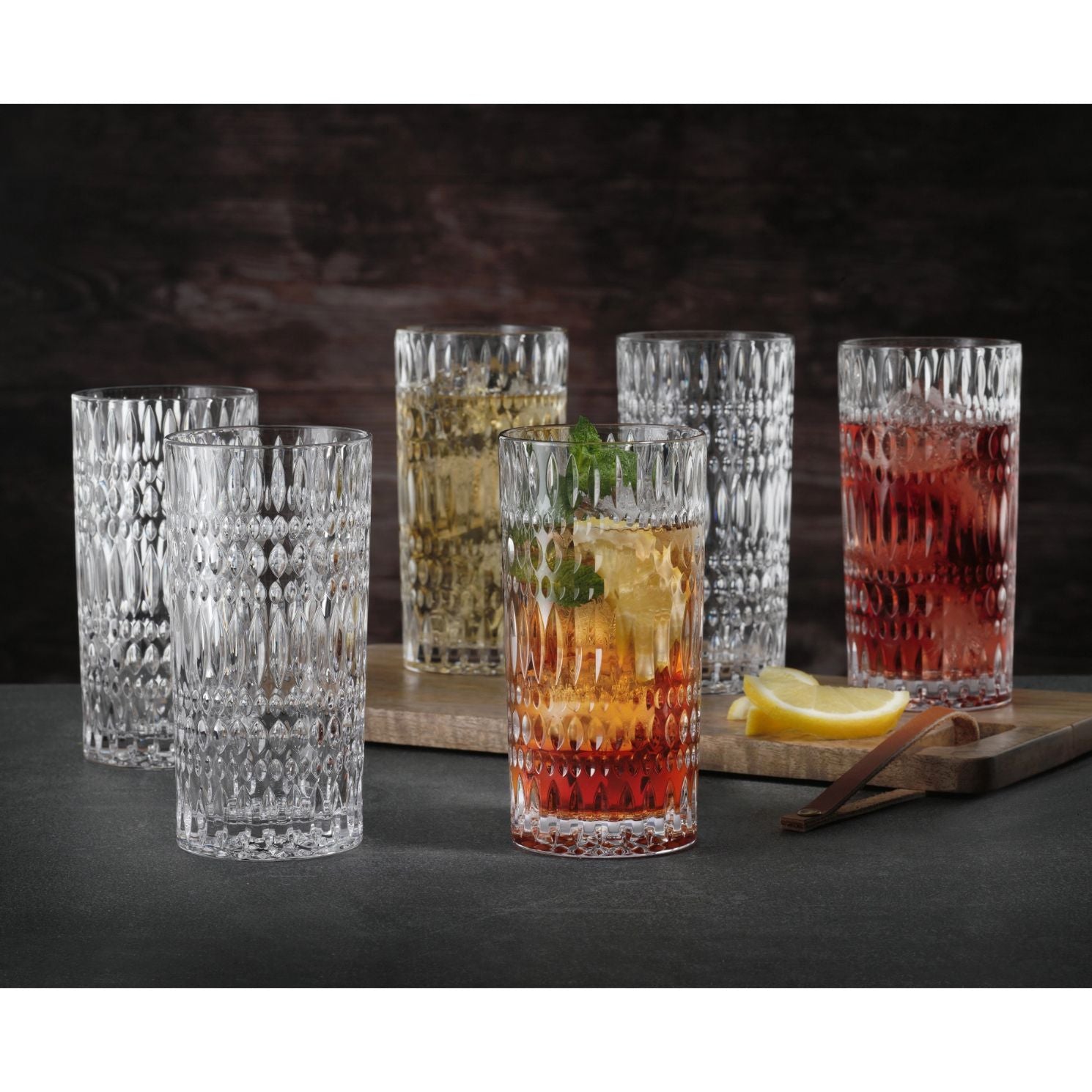 NACHTMANN Ethno Bicchiere Alto da Long Drink Set 6 Pezzi 422ml Cristallo