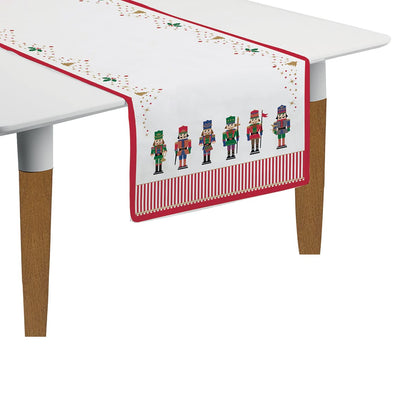 EASY LIFE Nutcracker Schiaccianoci Runner 140x45cm Set 2 Pezzi Tavola di Natale