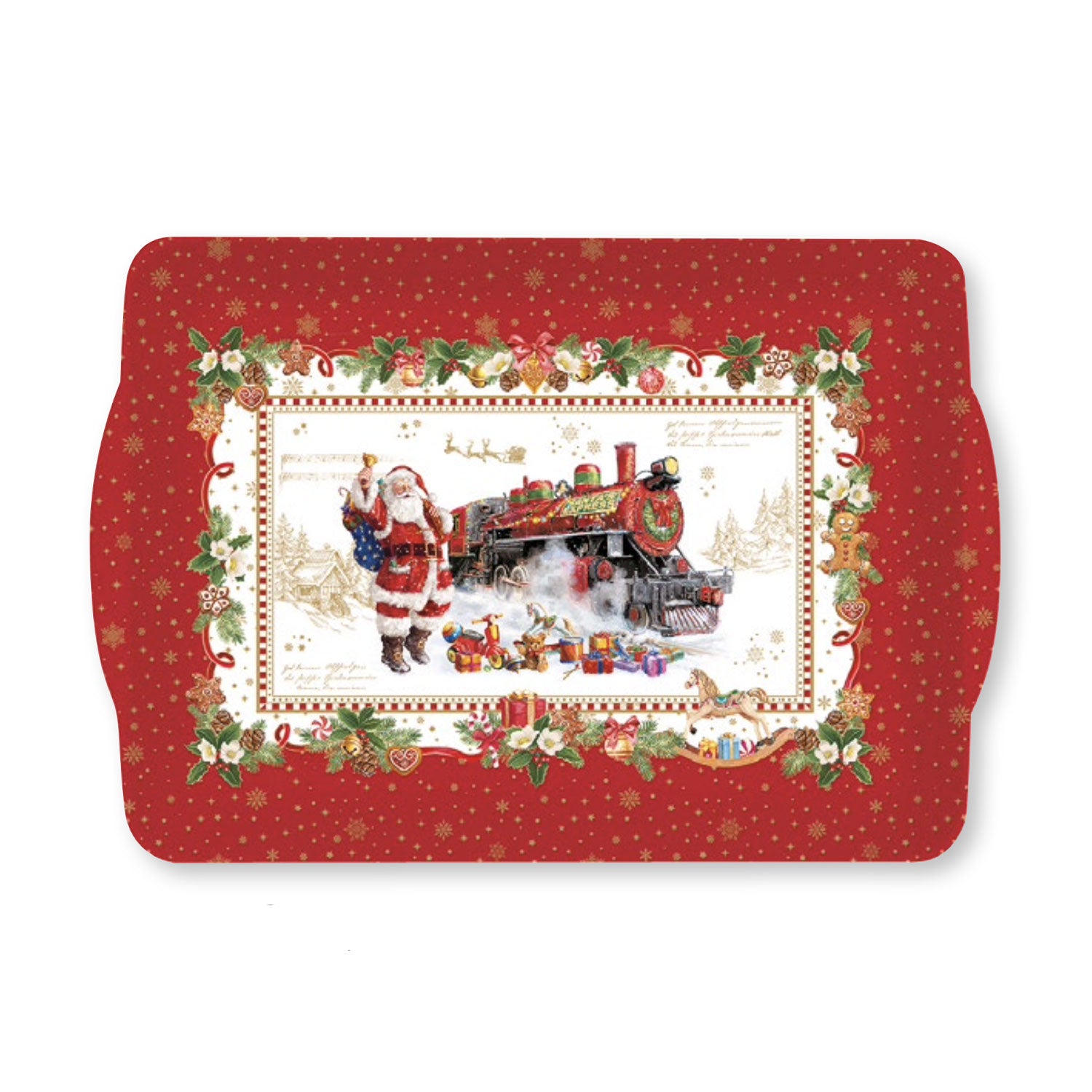 EASY LIFE Christmas Memories Tray with Handles 33x22cm Melamine