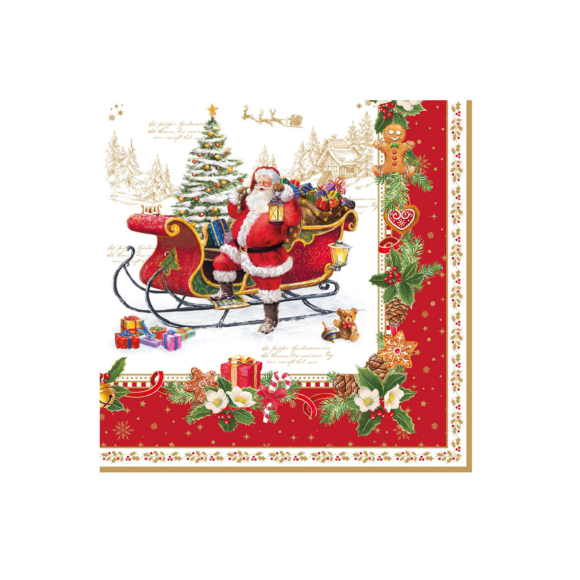 EASY LIFE Christmas Memories Pack of 20 Christmas Paper Napkins 33x33cm