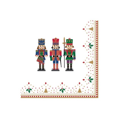 EASY LIFE Nutcracker Nutcracker Pack of 20 Christmas Paper Napkins 33x33cm