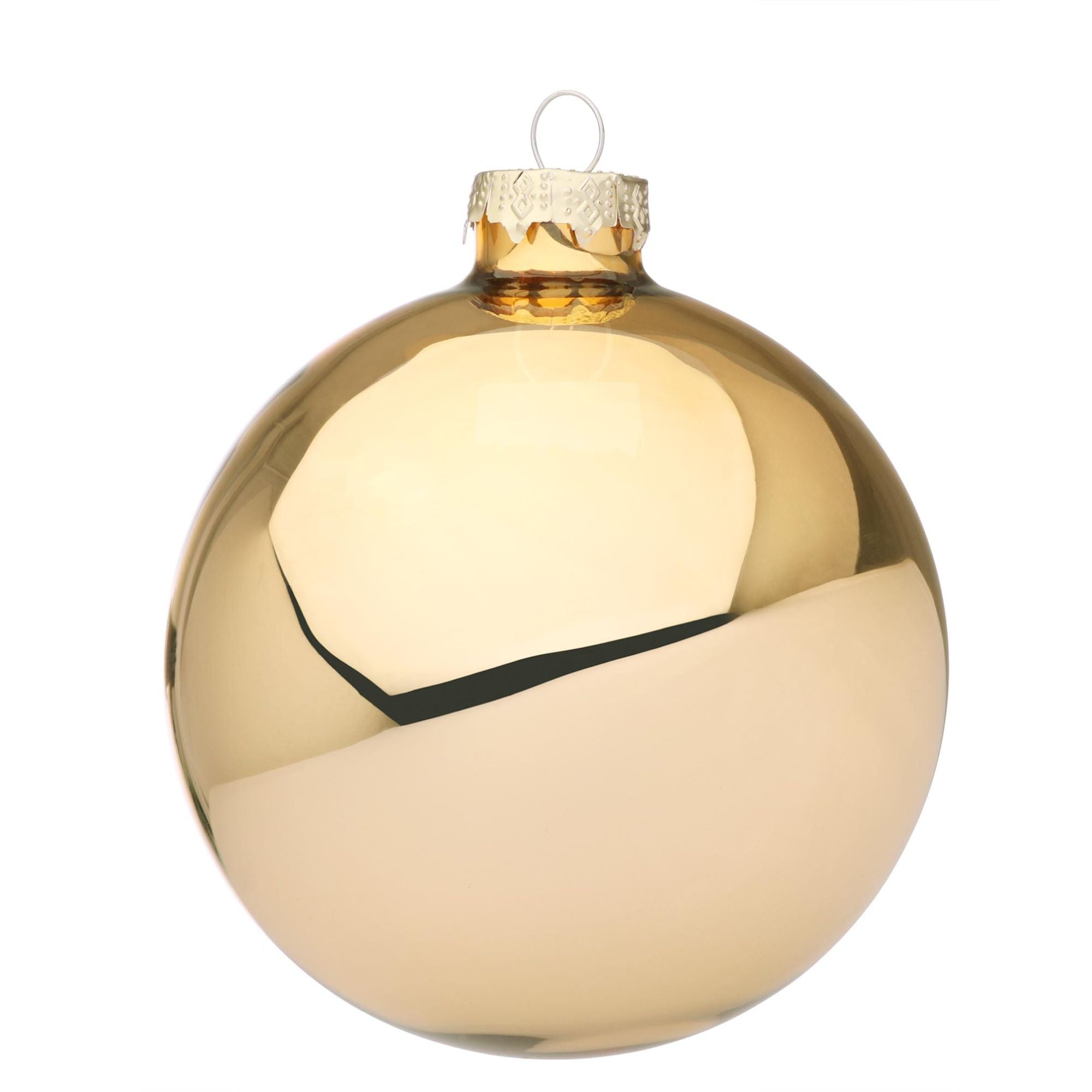 BIZZOTTO Sphere Glass Bauble for Christmas Tree 10cm Glossy Honey