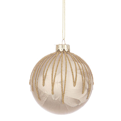 BIZZOTTO Sphere Glass Bauble for Christmas Tree 8cm Lineage Champagne