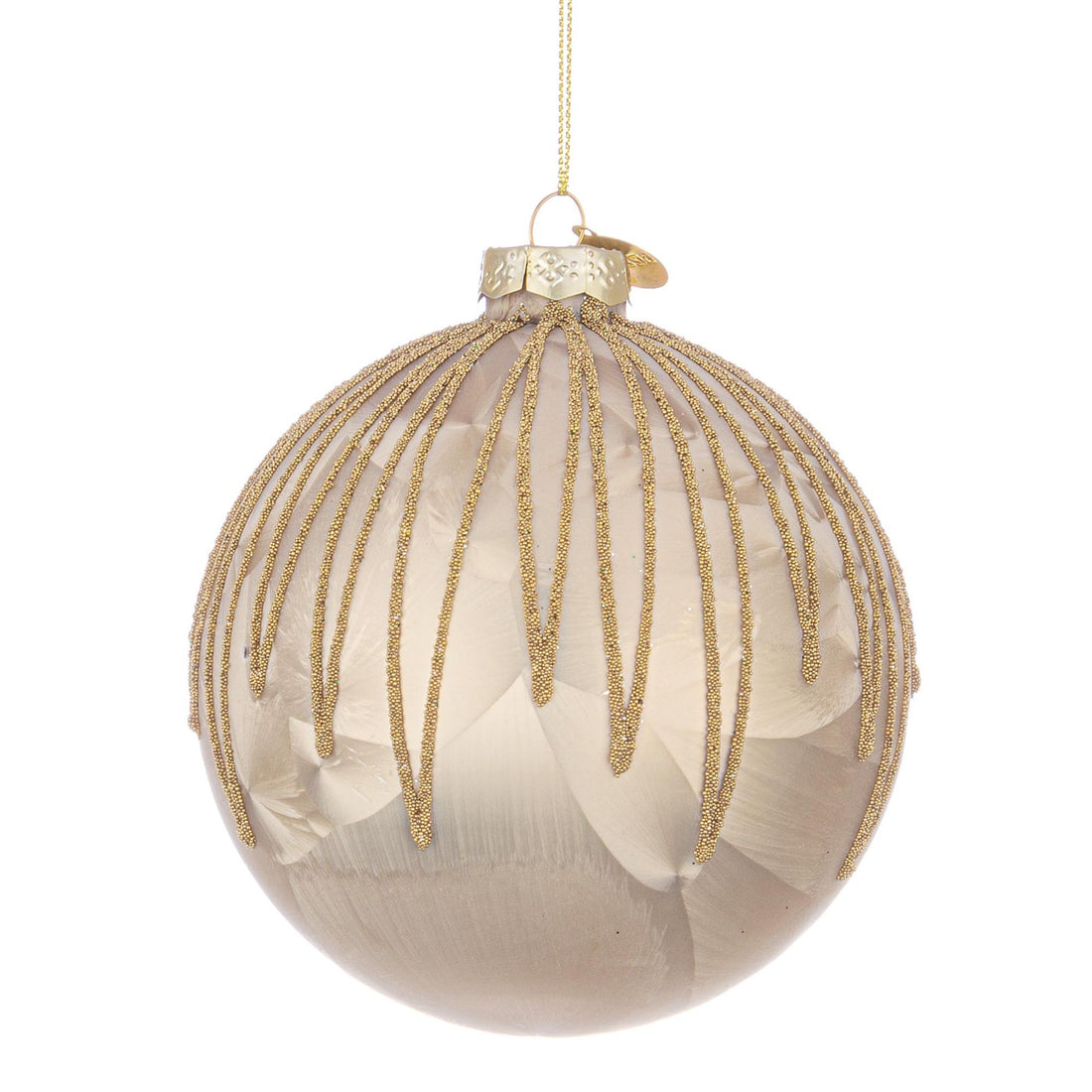 BIZZOTTO Glass Bauble Sphere for Christmas Tree 10cm Lineage Champagne