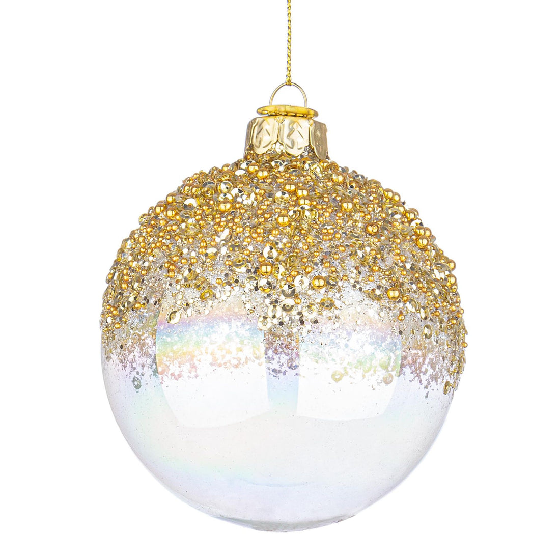 BIZZOTTO Sfera Pallina in Vetro per Albero di Natale 8cm Alisia Iridescente