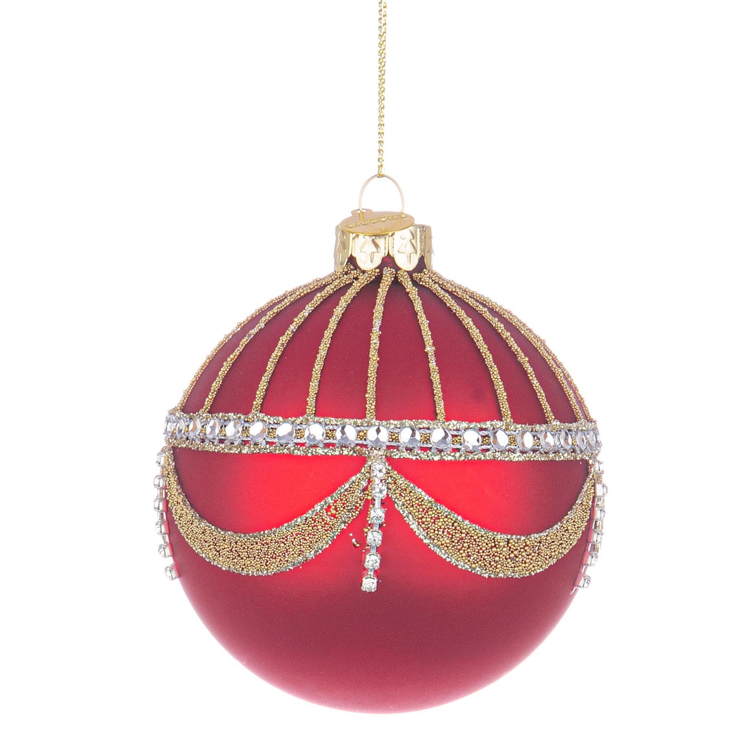 BIZZOTTO Sphere Glass Bauble for Christmas Tree 8cm Glyl Red