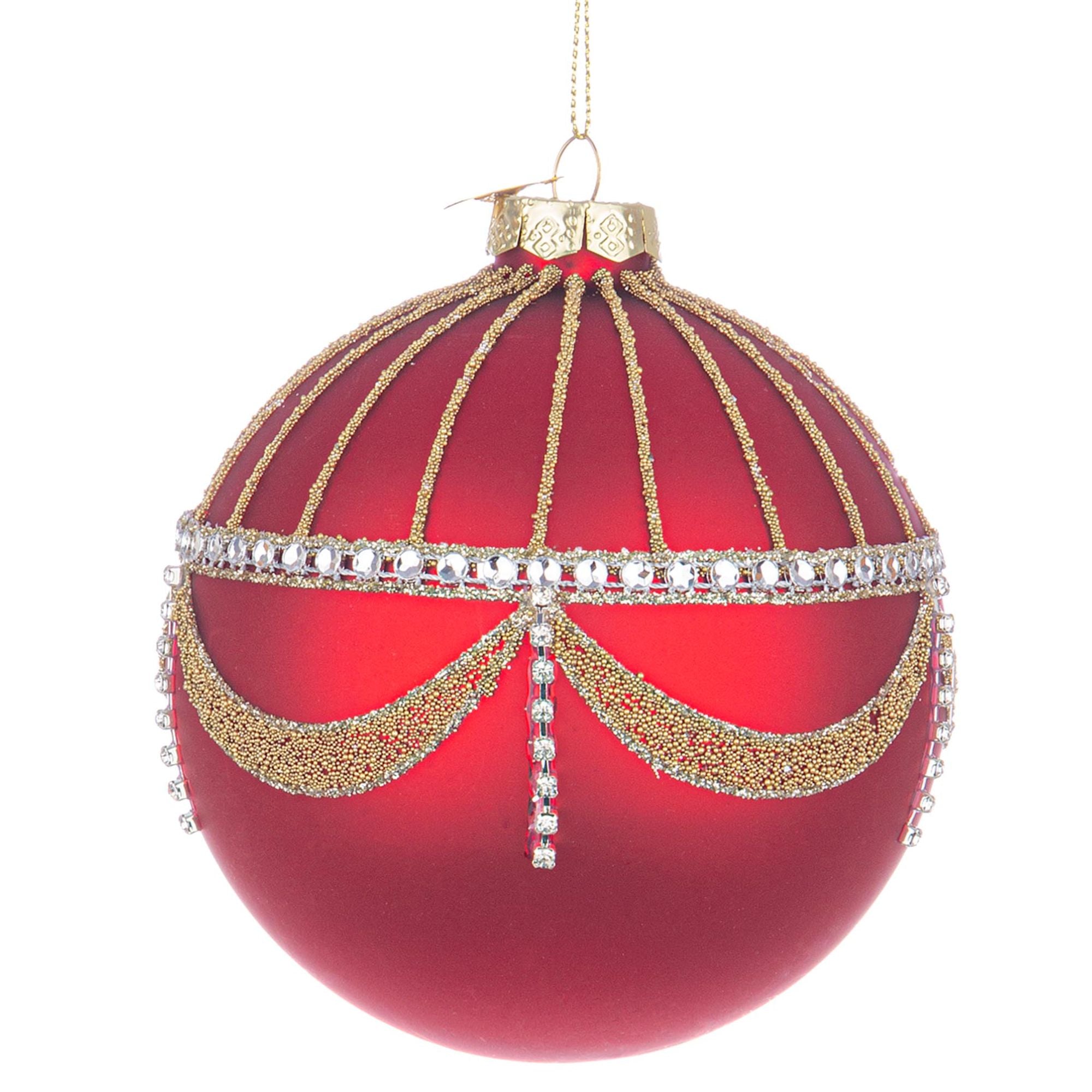 BIZZOTTO Sphere Glass Bauble for Christmas Tree 10cm Glyl Red