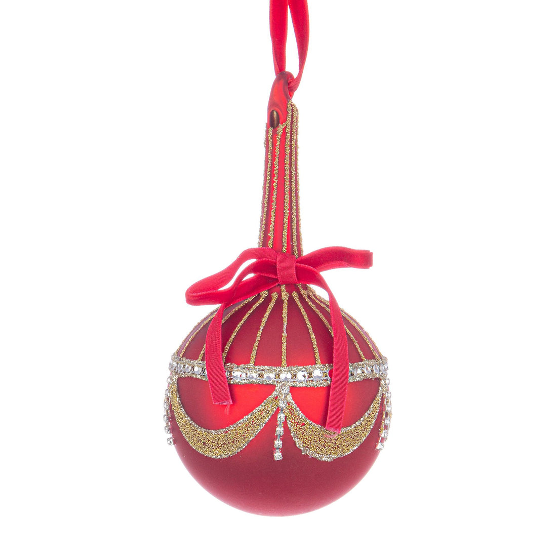 BIZZOTTO Sphere Glass Bauble for Christmas Tree 8cm Glyl Red