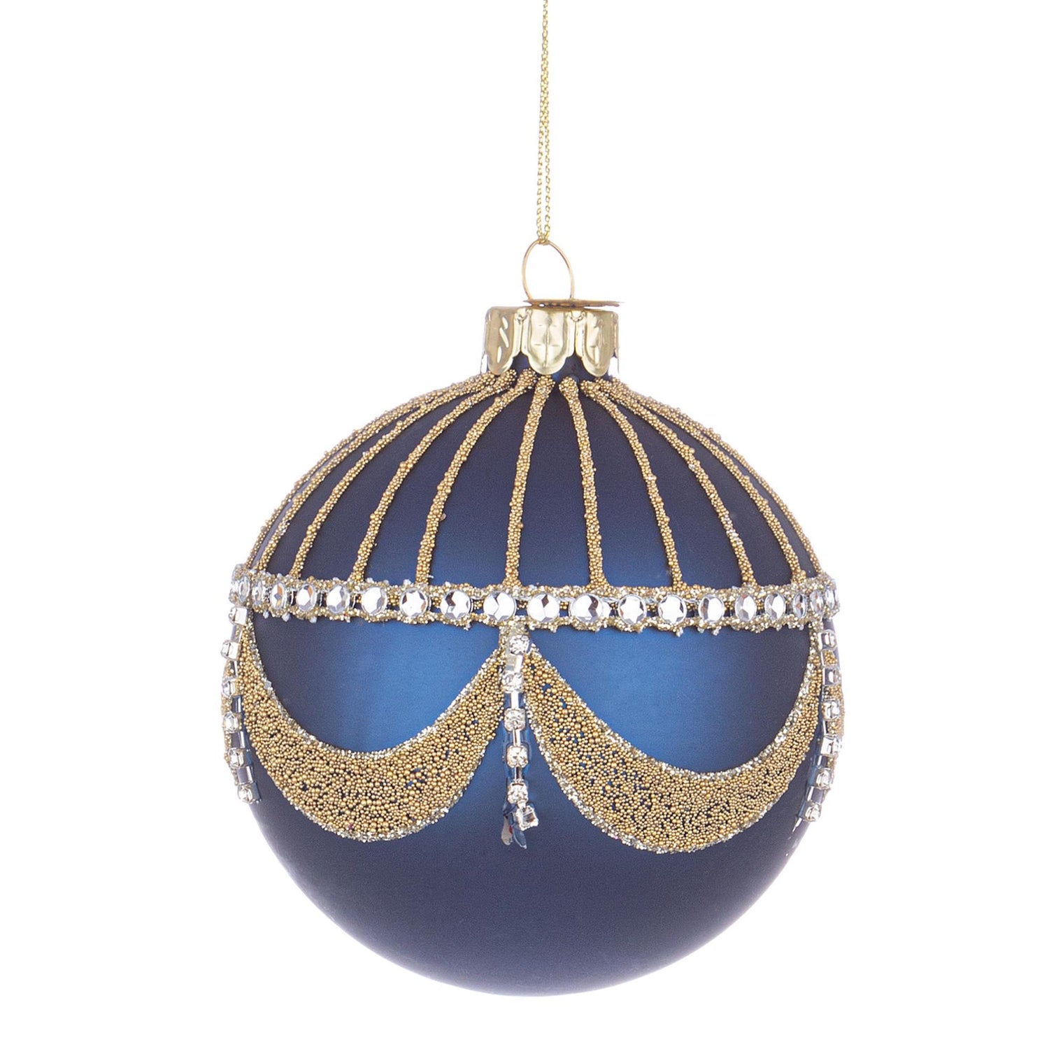 BIZZOTTO Sfera Pallina in Vetro per Albero di Natale 8cm Glyl Blu