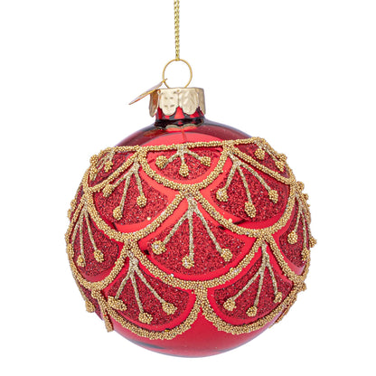 BIZZOTTO Sphere Glass Bauble for Christmas Tree 8cm Winslows Red