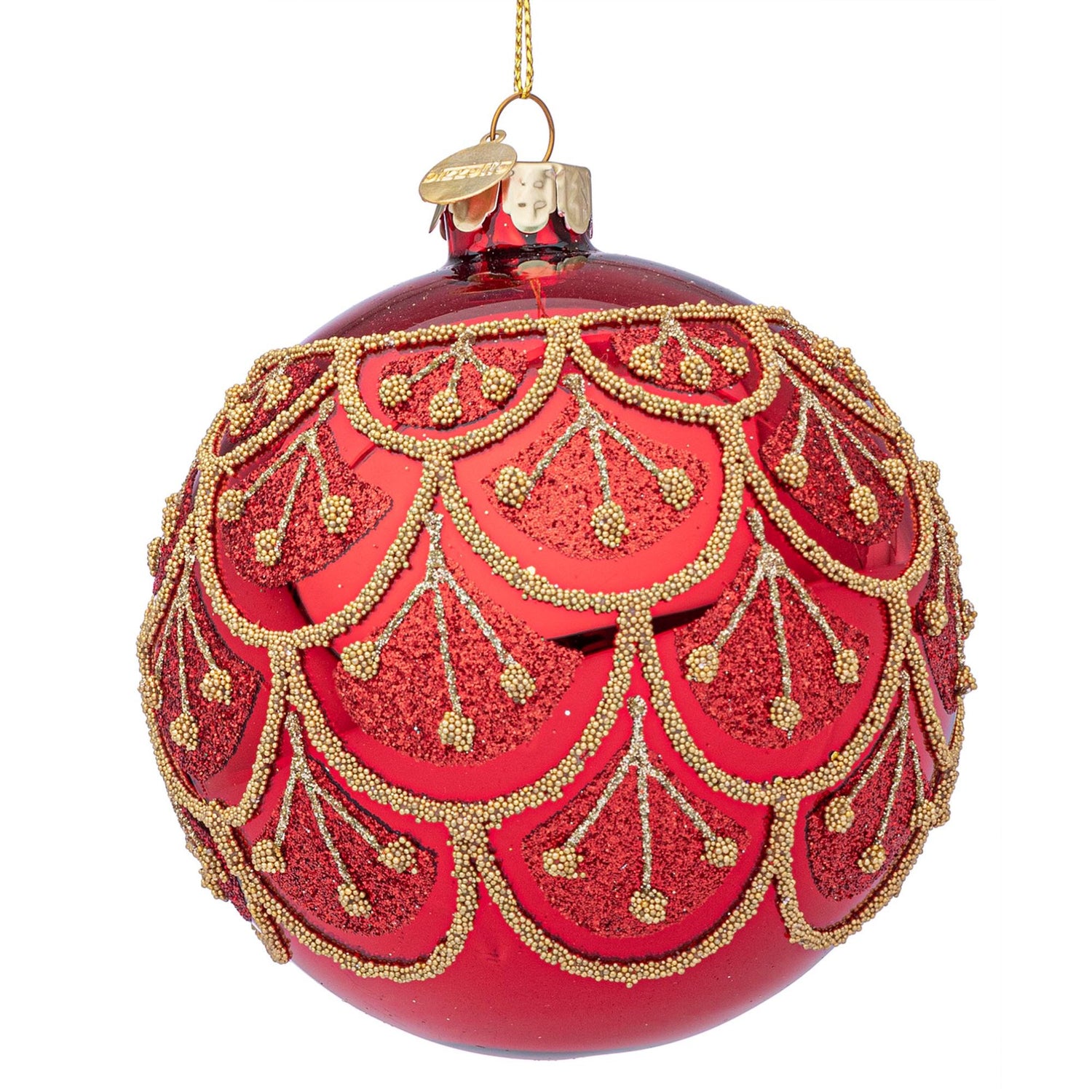 BIZZOTTO Sfera Pallina in Vetro per Albero di Natale 10cm Winslows Rosso