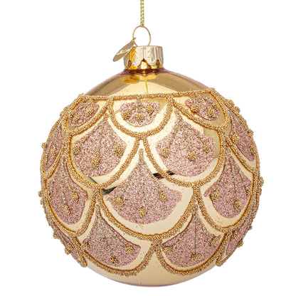 BIZZOTTO Sphere Glass Bauble for Christmas Tree 10cm Winslows Gold