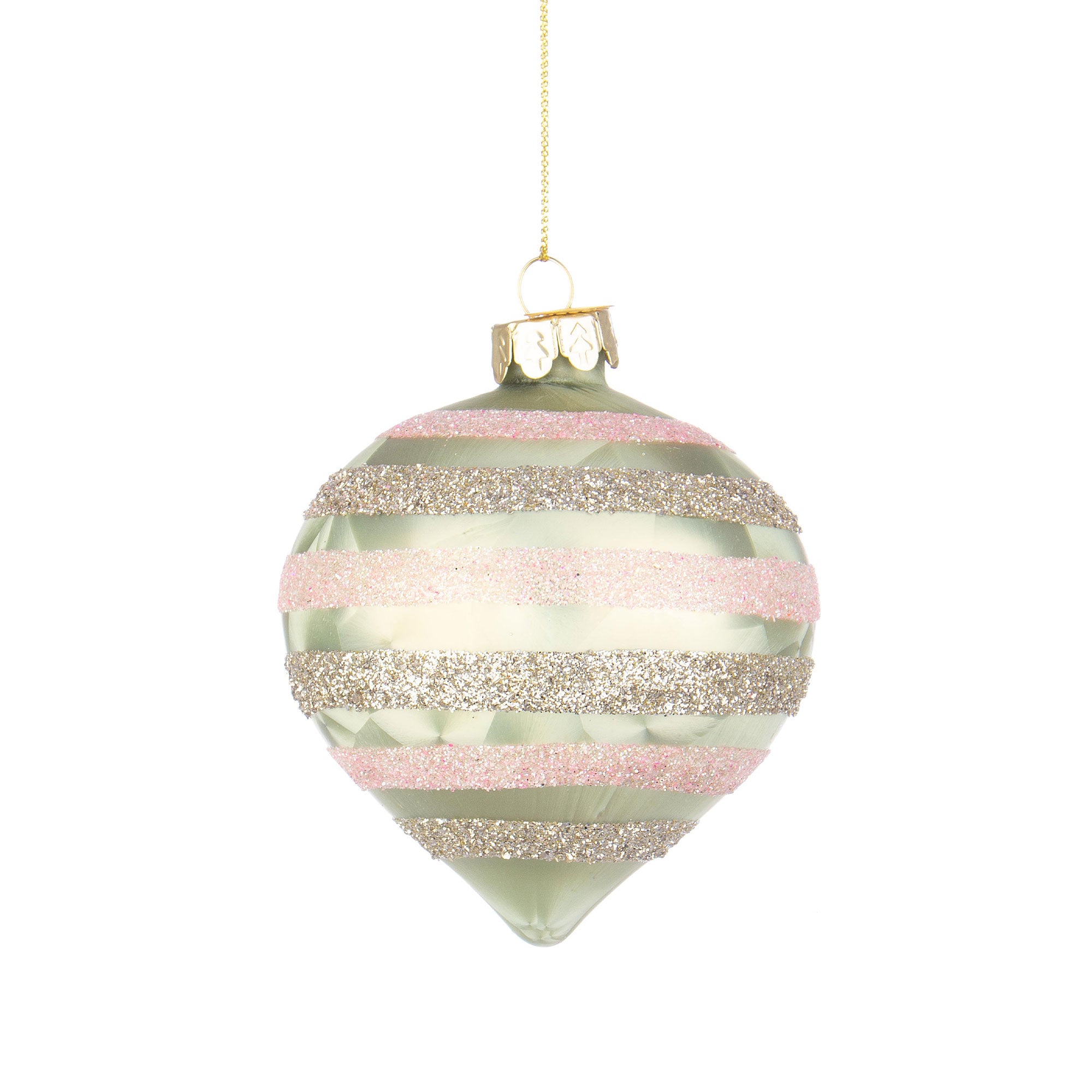 BIZZOTTO Sphere Pendant Glass Bauble for Christmas Tree 7cm Chrystal Green