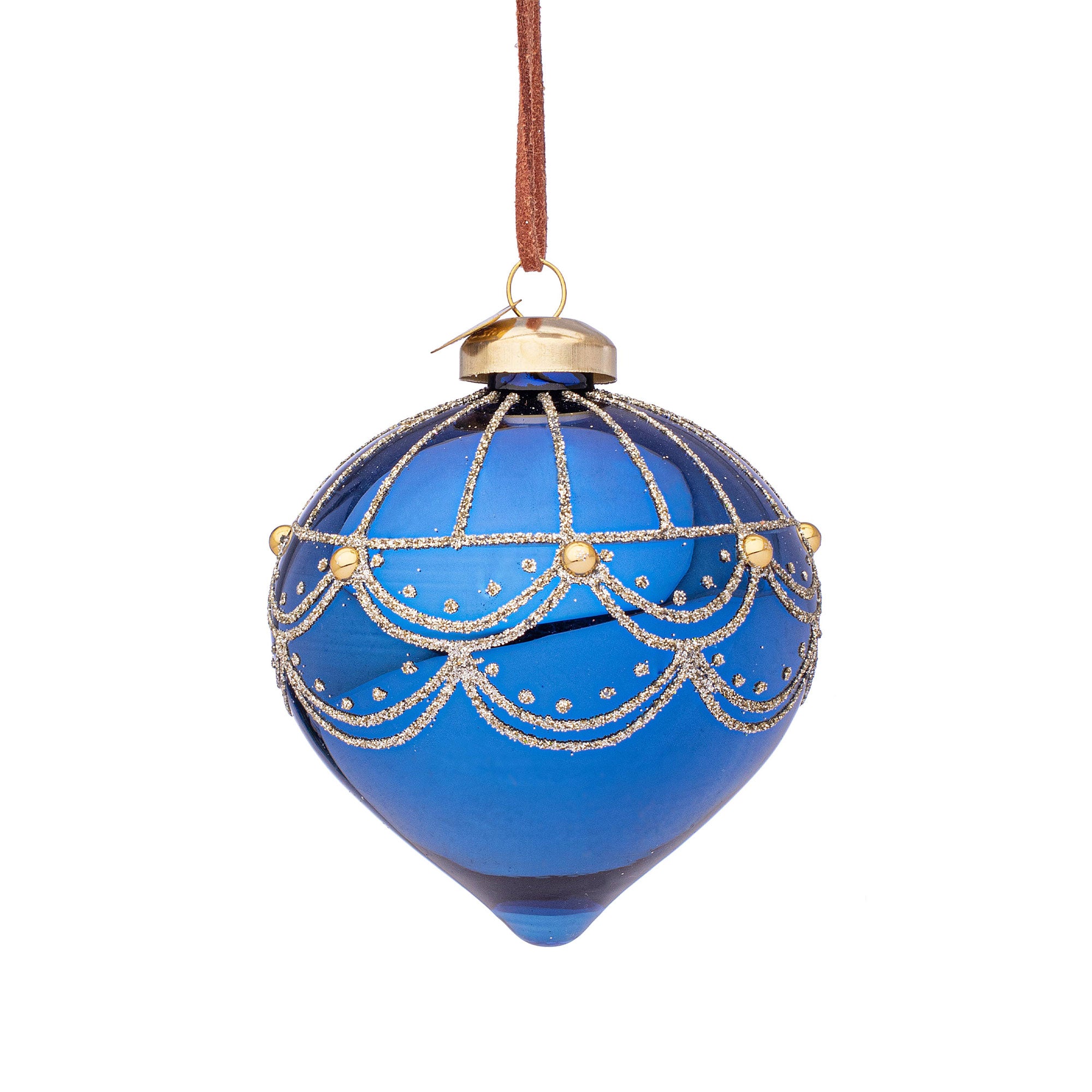 BIZZOTTO Sphere Pendant Glass Bauble for Christmas Tree 7cm Micol Blue