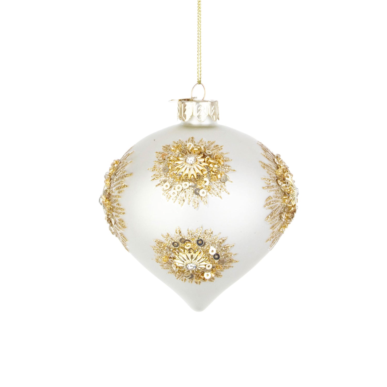 BIZZOTTO Glass Bauble Sphere Pendant for Christmas Tree 7cm Fairy White