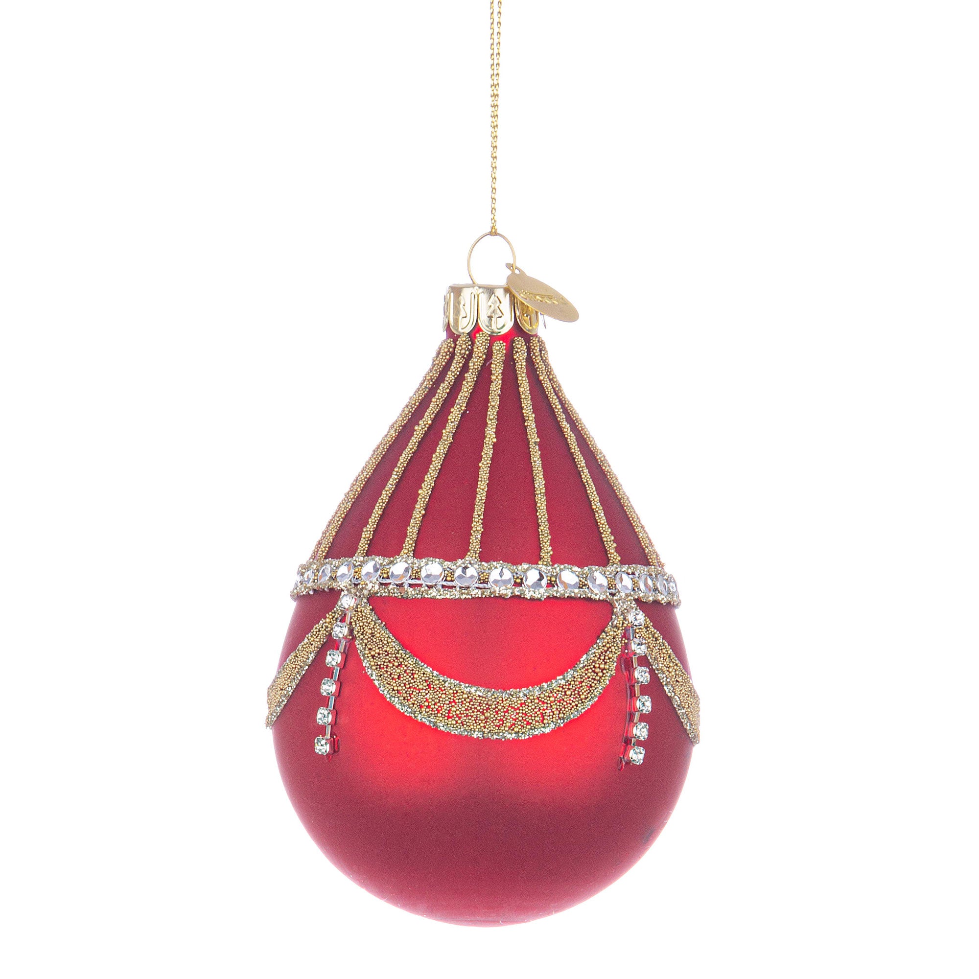 BIZZOTTO Glass Bauble Sphere Pendant for Christmas Tree 9cm Glyl Red