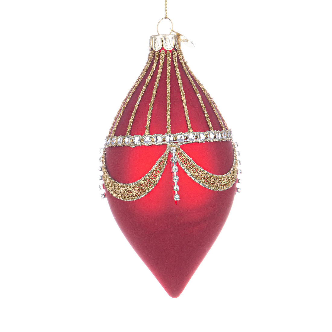 BIZZOTTO Glass Bauble Sphere Pendant for Christmas Tree 13cm Glyl Red