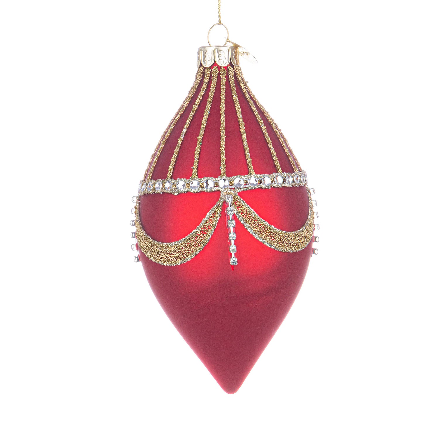 BIZZOTTO Glass Bauble Sphere Pendant for Christmas Tree 13cm Glyl Red