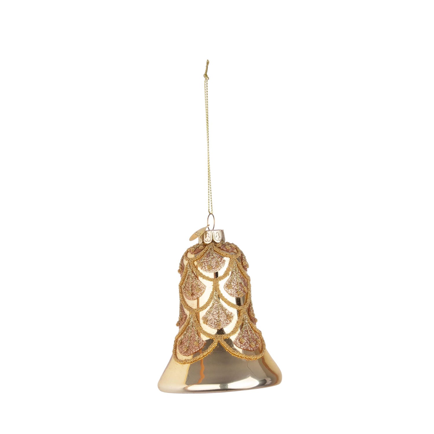 BIZZOTTO Glass Bell Pendant for Christmas Tree 9.5cm Winslows Gold