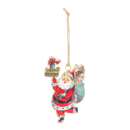 BIZZOTTO Christmas Tree Pendant 10cm Santa Claus Metal