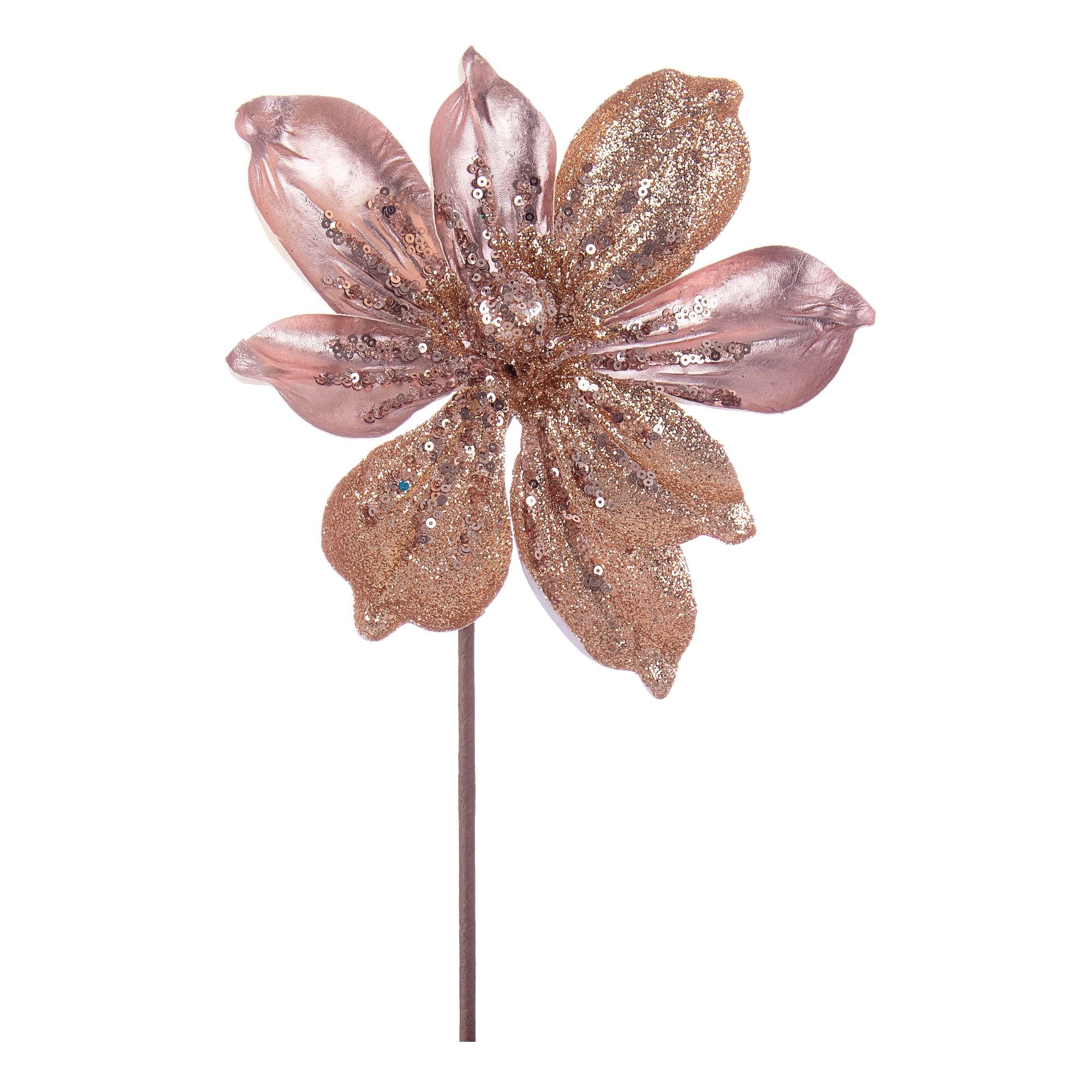 BIZZOTTO Magnolia Christmas Decoration Alina Rose Gold 18x40cm