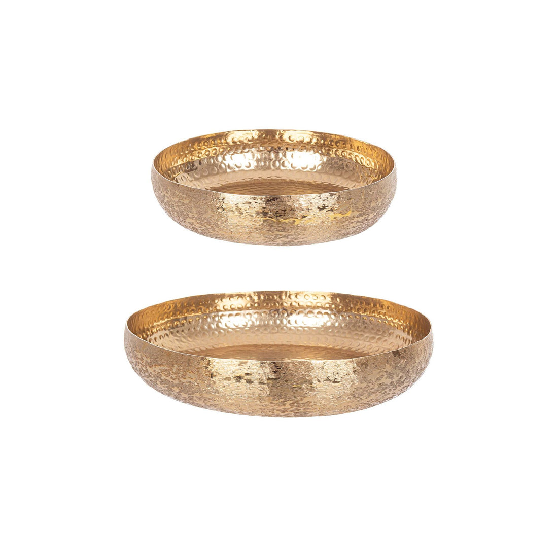 BIZZOTTO Set 2 Bowls Cups Trays Varanasi 30/38cm Gold Aluminum