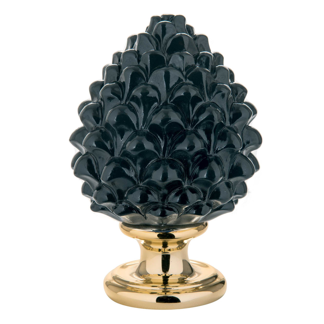 BONGELLI PREZIOSI Sicilian Pinecone Decoration 17cm Black Gold Marmorino