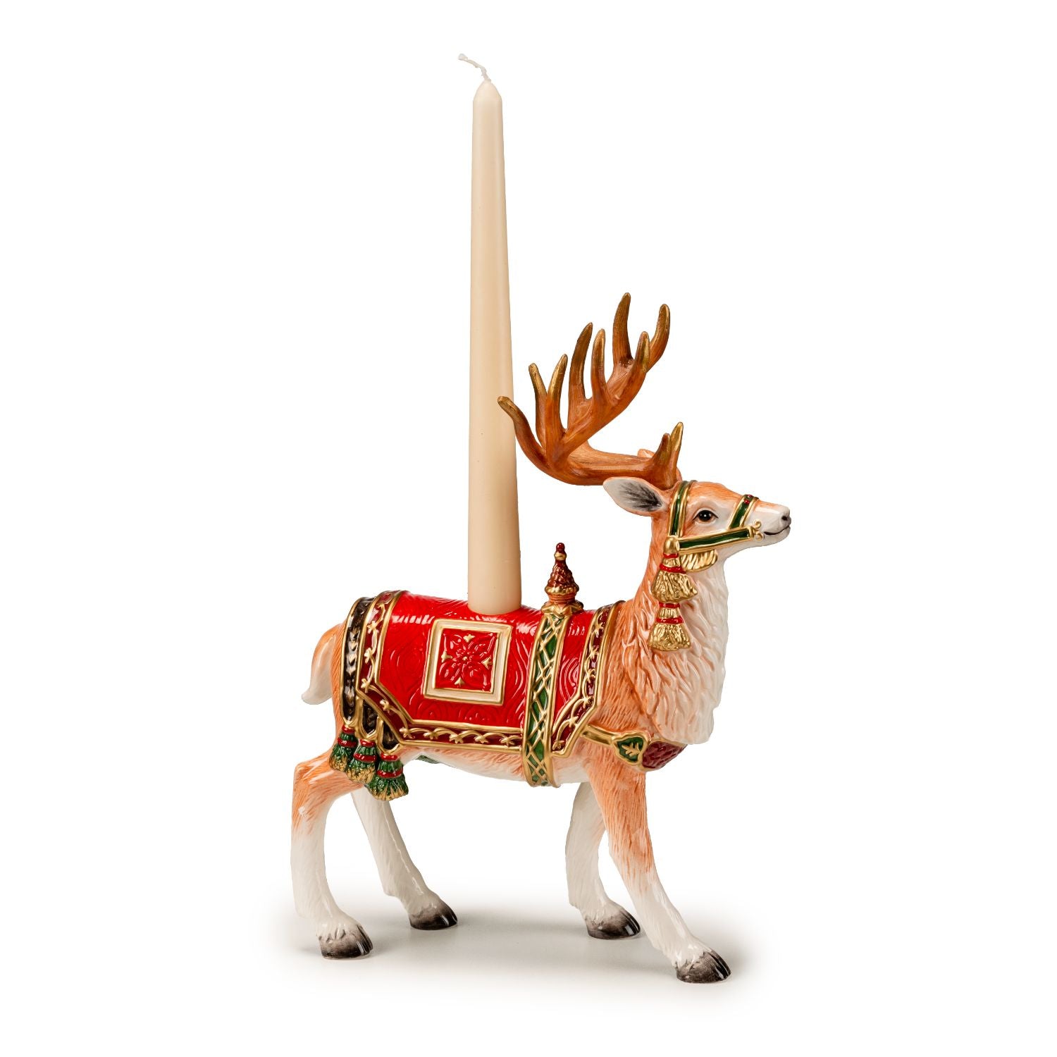 FITZ &amp;amp; FLOYD Reindeer Candle Holder 29x20cm Christmas Decoration Porcelain