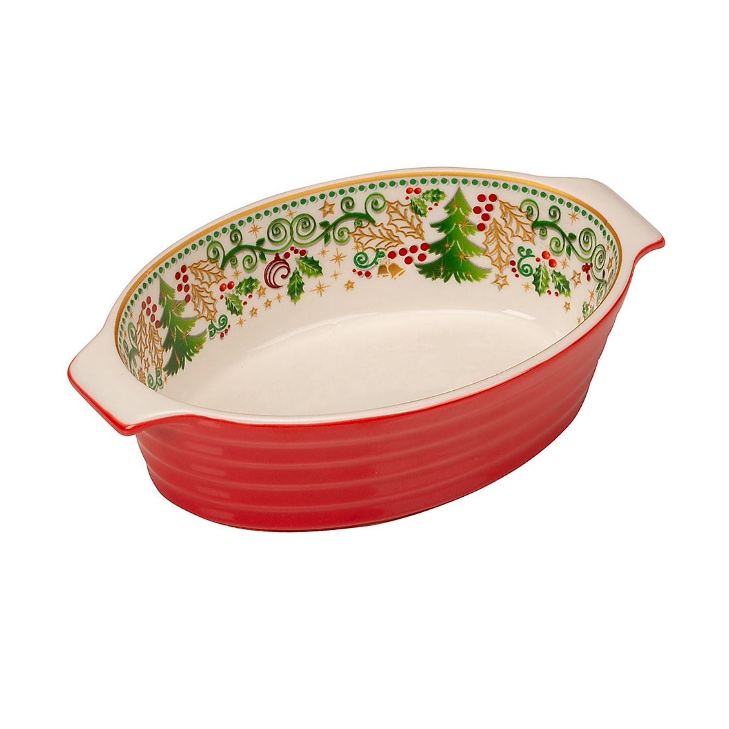 PALAIS ROYAL Porcelain Oval Baking Dish 16x10cm Christmas Table