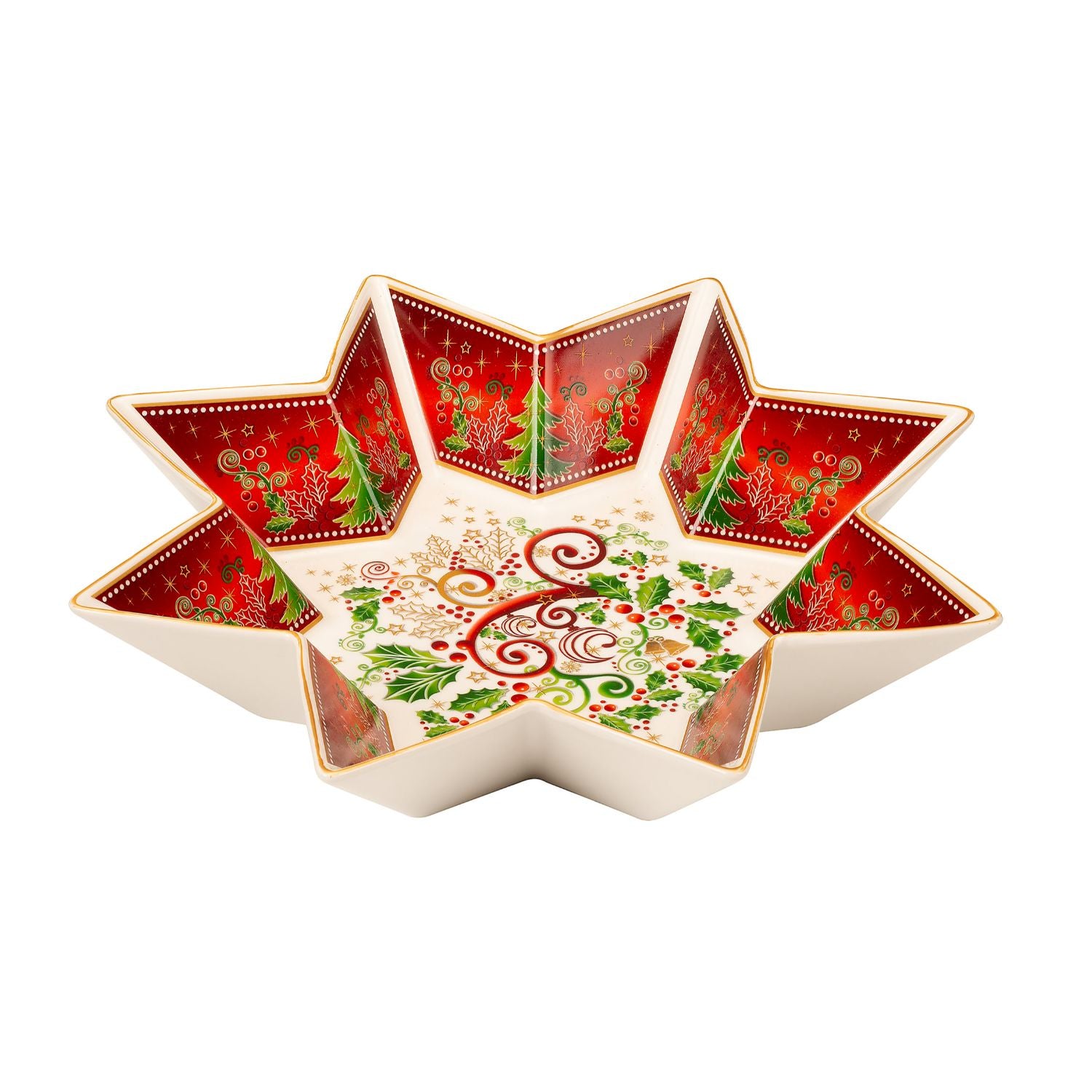 PALAIS ROYAL Porcelain Star Cup Baking Dish 32cm Christmas Table