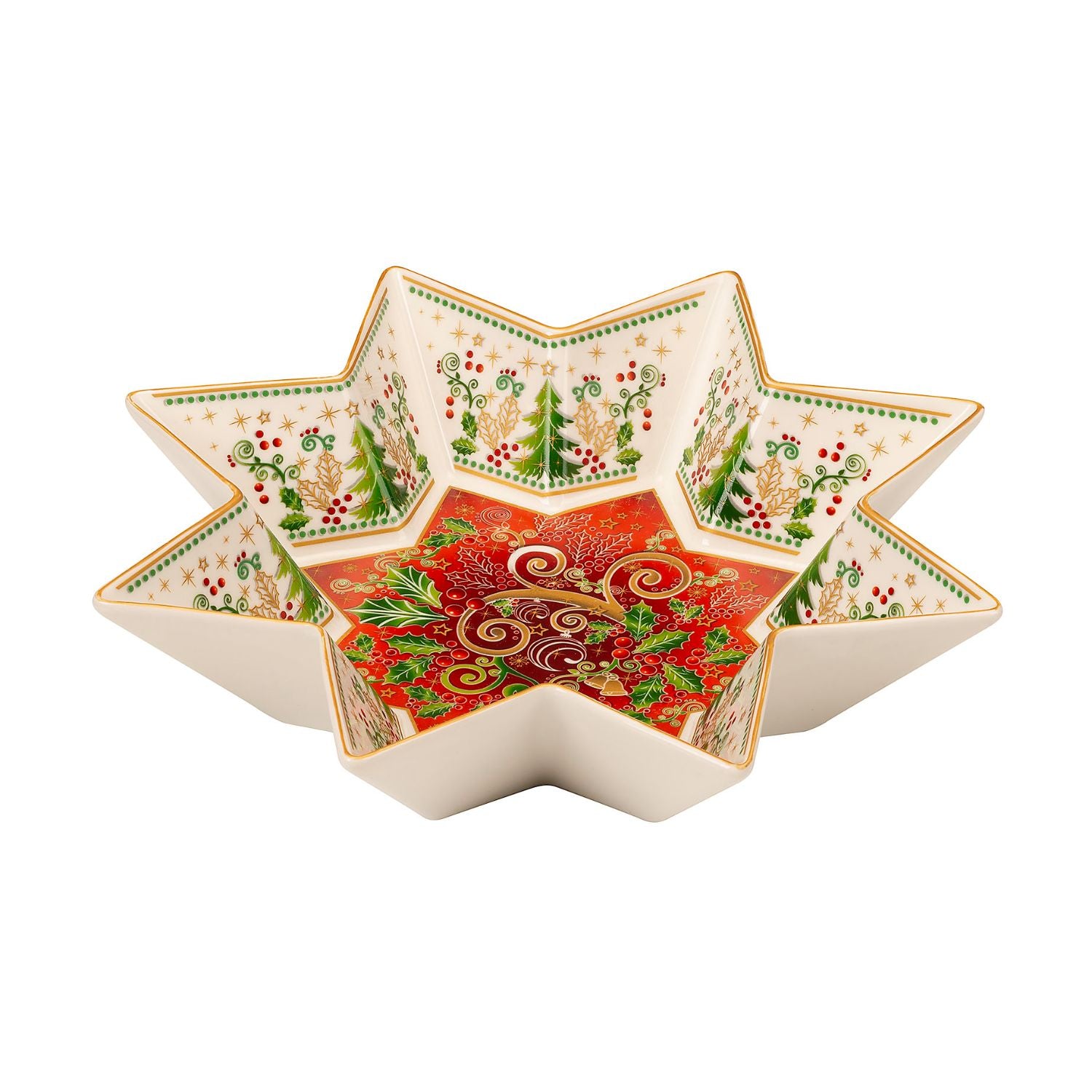 PALAIS ROYAL Porcelain Star Cup Baking Dish 25cm Christmas Table