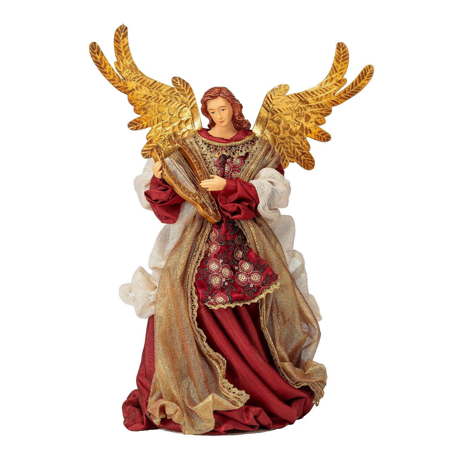 NOEL by Lamart Fabric Angel 36cm Red Christmas Decoration