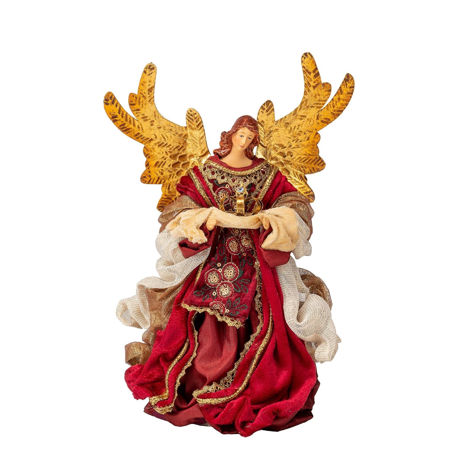 NOEL by Lamart Fabric Angel 26cm Red Christmas Decoration