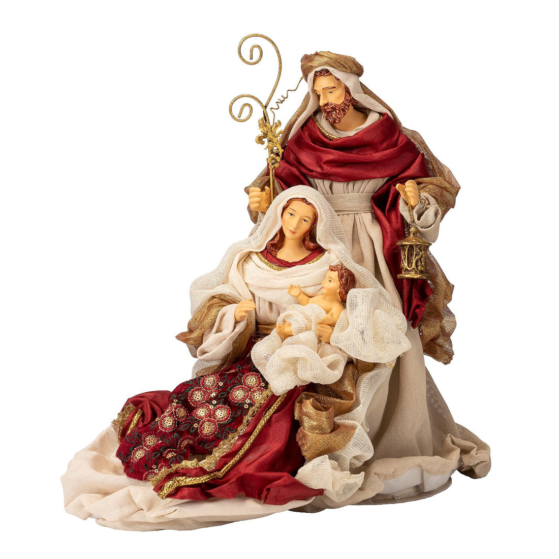 NOEL by Lamart Fabric Nativity 36cm Red Christmas Decoration