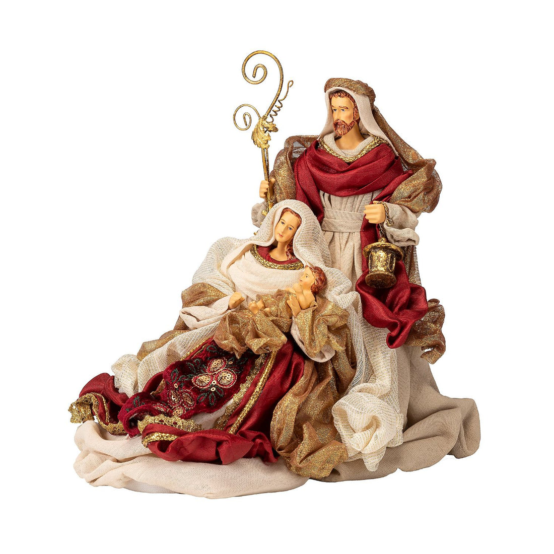 NOEL by Lamart Fabric Nativity 26cm Red Christmas Decoration