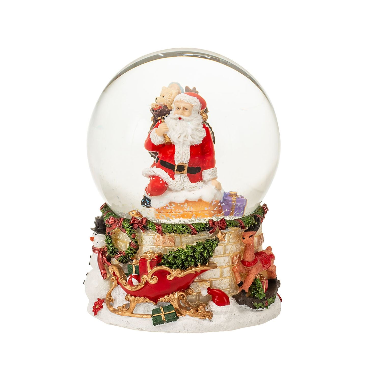 NOEL by Lamart Snow Globe Music Box with Music 14.5cm Santa Claus Polyresin