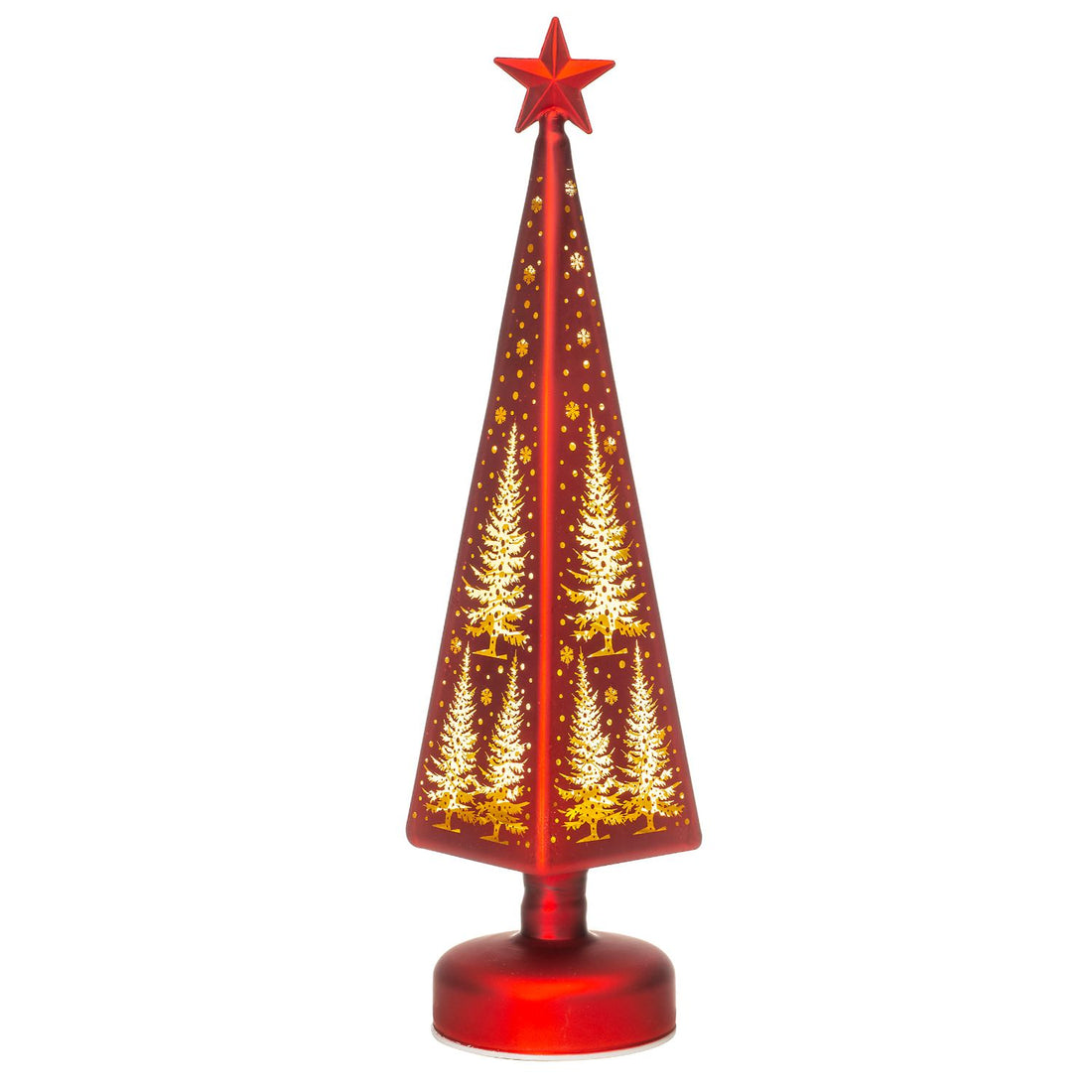 NOEL by Lamart Glass Christmas Tree with LED Christmas Decoration 37cm Red