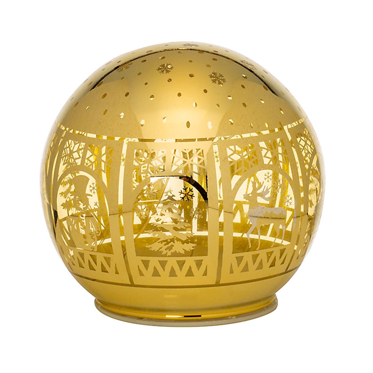 NOEL by Lamart Luminous Glass Sphere Ball with LED Christmas Decoration 10cm Gold