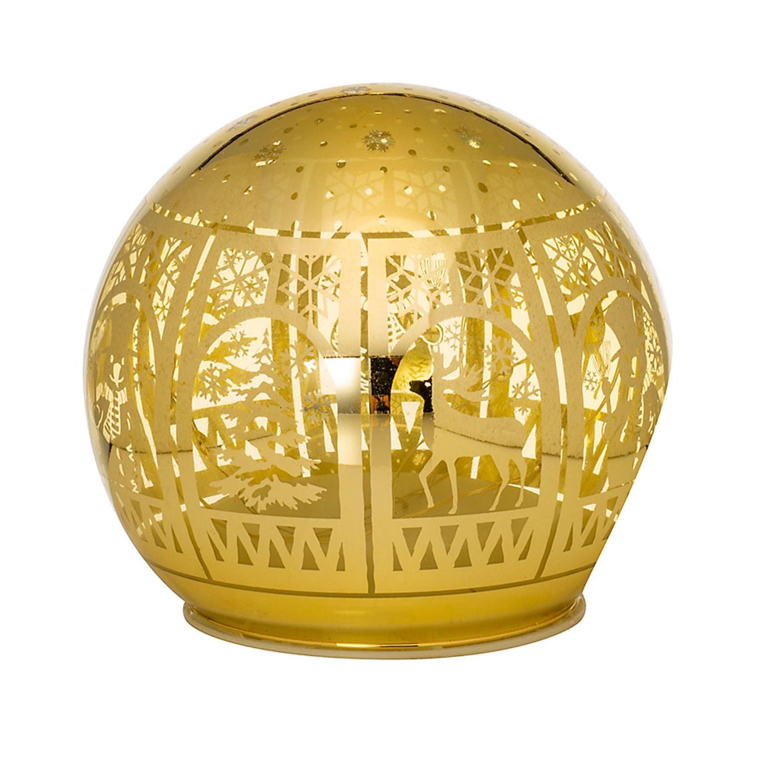 NOEL by Lamart Luminous Glass Sphere Ball with LED Christmas Decoration 12cm Gold