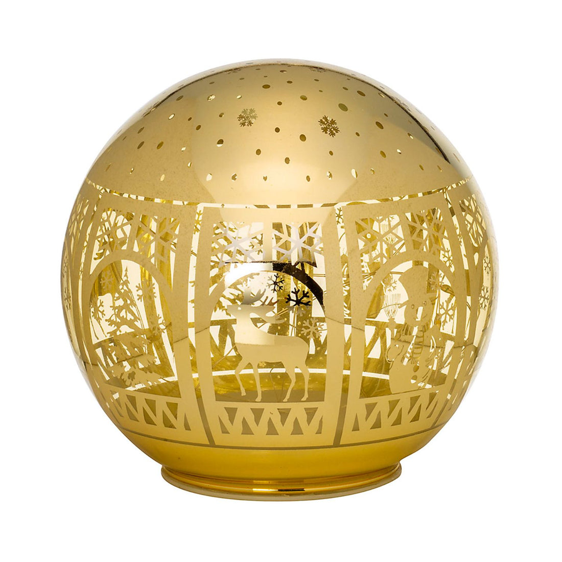 NOEL by Lamart Luminous Glass Sphere Ball with LED Christmas Decoration 15cm Gold