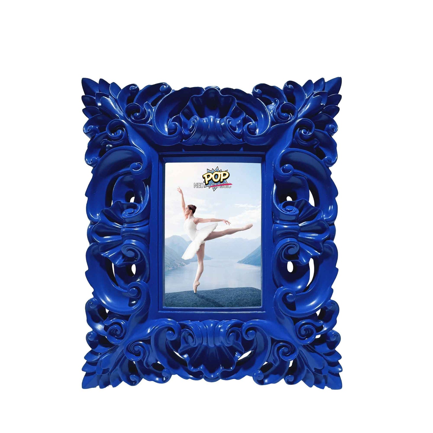 PALAIS ROYAL Neopop Portafoto Cornice Barocco 25x30cm (interno 10x15cm) Blu