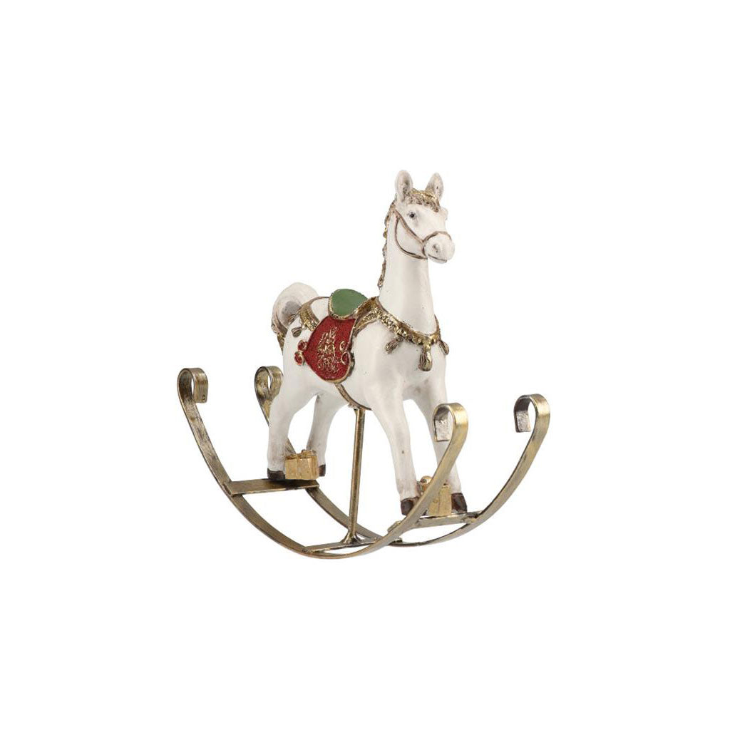 TIMSTOR Rocking Horse Christmas Decoration 21x18cm Polyresin