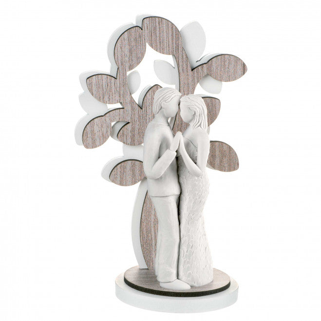 BONGELLI PREZIOSI Sculpture Figure Lovers Tree of Life 24cm Marmorino